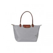 Le Pliages Longchamp Logo soldes sorties Sac Shopping Petit Gris Argent